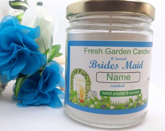 Brides Maid scented candles/wedding candle gift/wedding party gift/brides maid gift candle thank you gift/ bride party gift scented candles