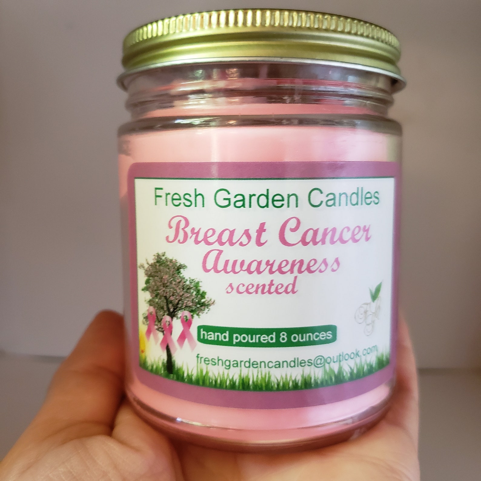 Breast Cancer Awareness Scented Candle/hope for Future/october Cancer