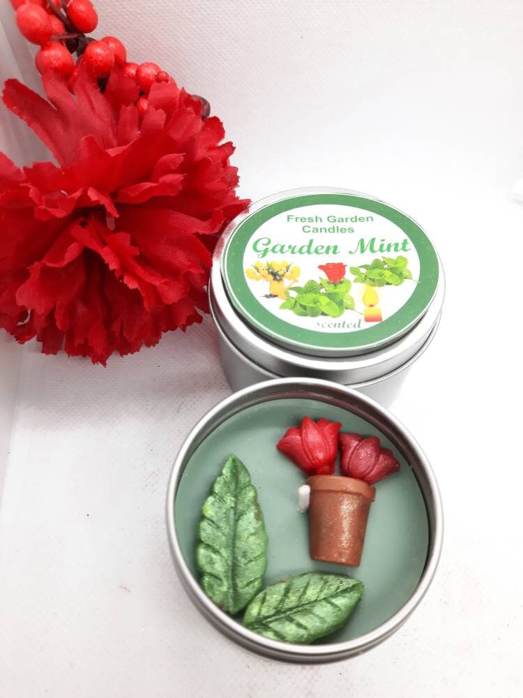 Garden Mint scented candle/ Mint herb candles/Fresh Garden Candles