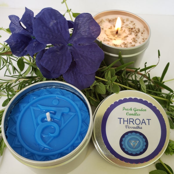 Throat Vissudha 5th Chakra scented candle. Blue soy chakra candle. Throat gift candle friends and family.Spititial candle.Meditation candle.