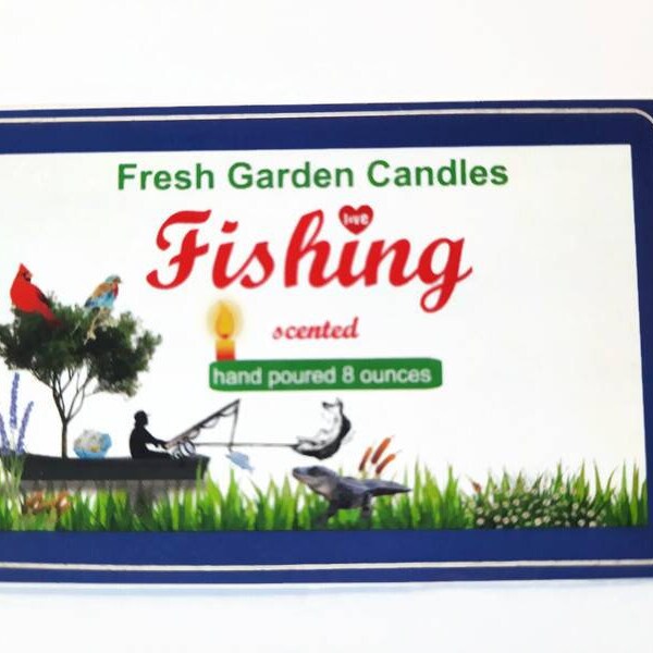 Fishing scented candle/love of fishing gift/fun fishing candle gift/men fishing gift/women fishing gift/fisherman's gift candle