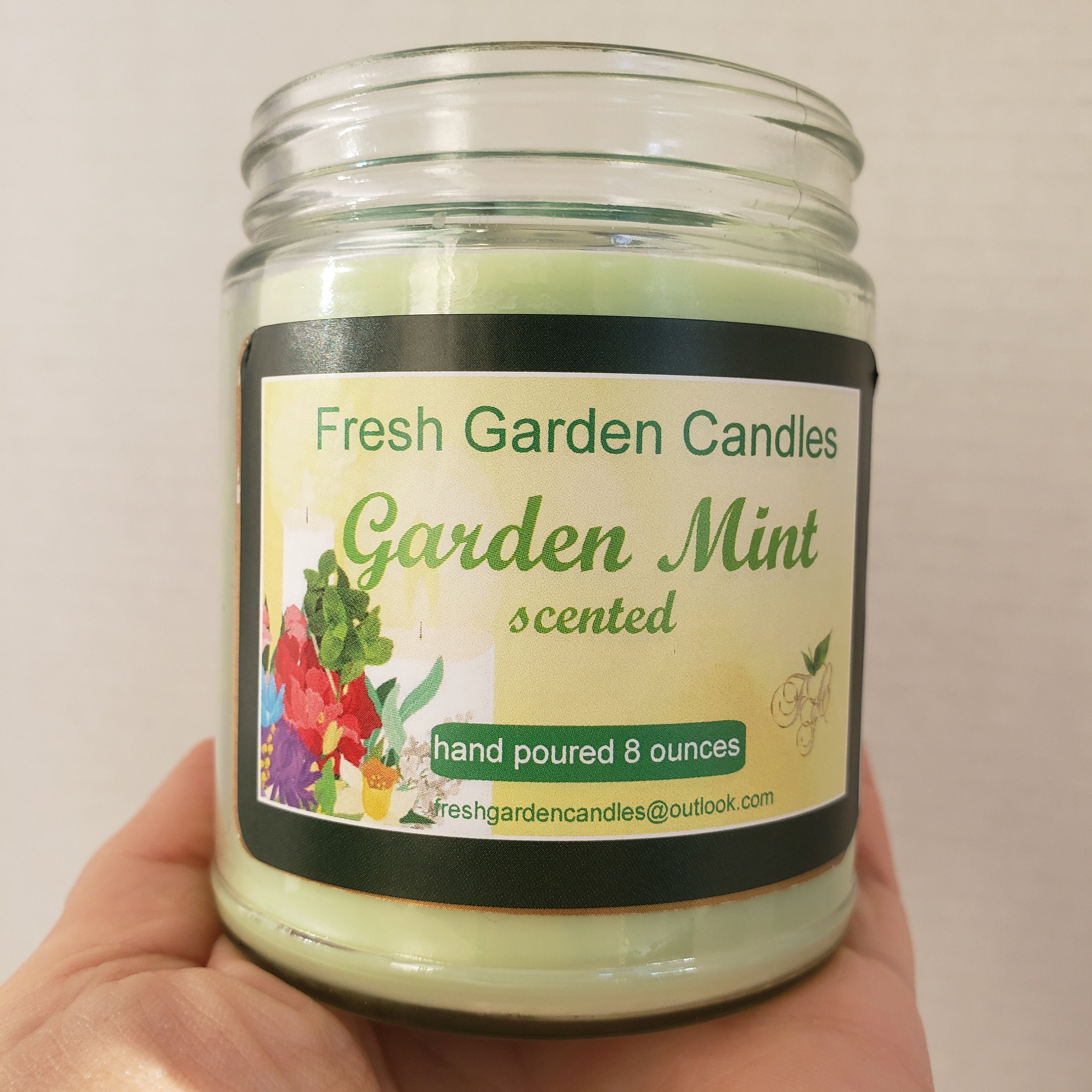 Garden Mint scented candle/ Mint herb candles/Fresh Garden Candles