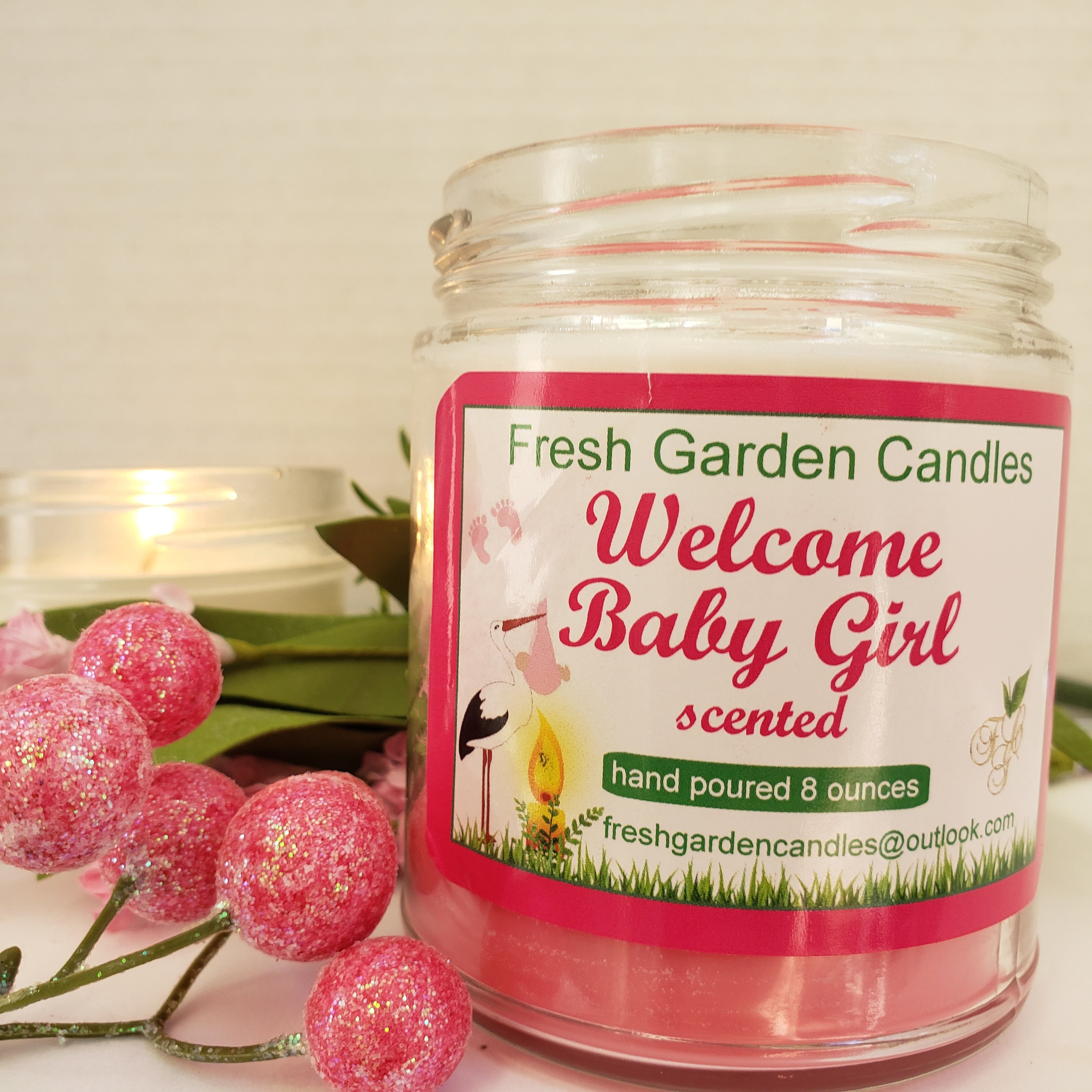 Baby Girl Pink Scented Candle/fun Baby Girl Gift/happy for New Mom Gift