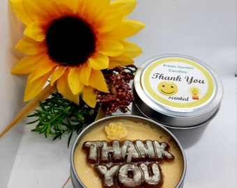 Thank You scented Candle/terrific thank you gift/yellow rose scent gift/grateful candlegift/special thanksgift/personal thanks gift/positive