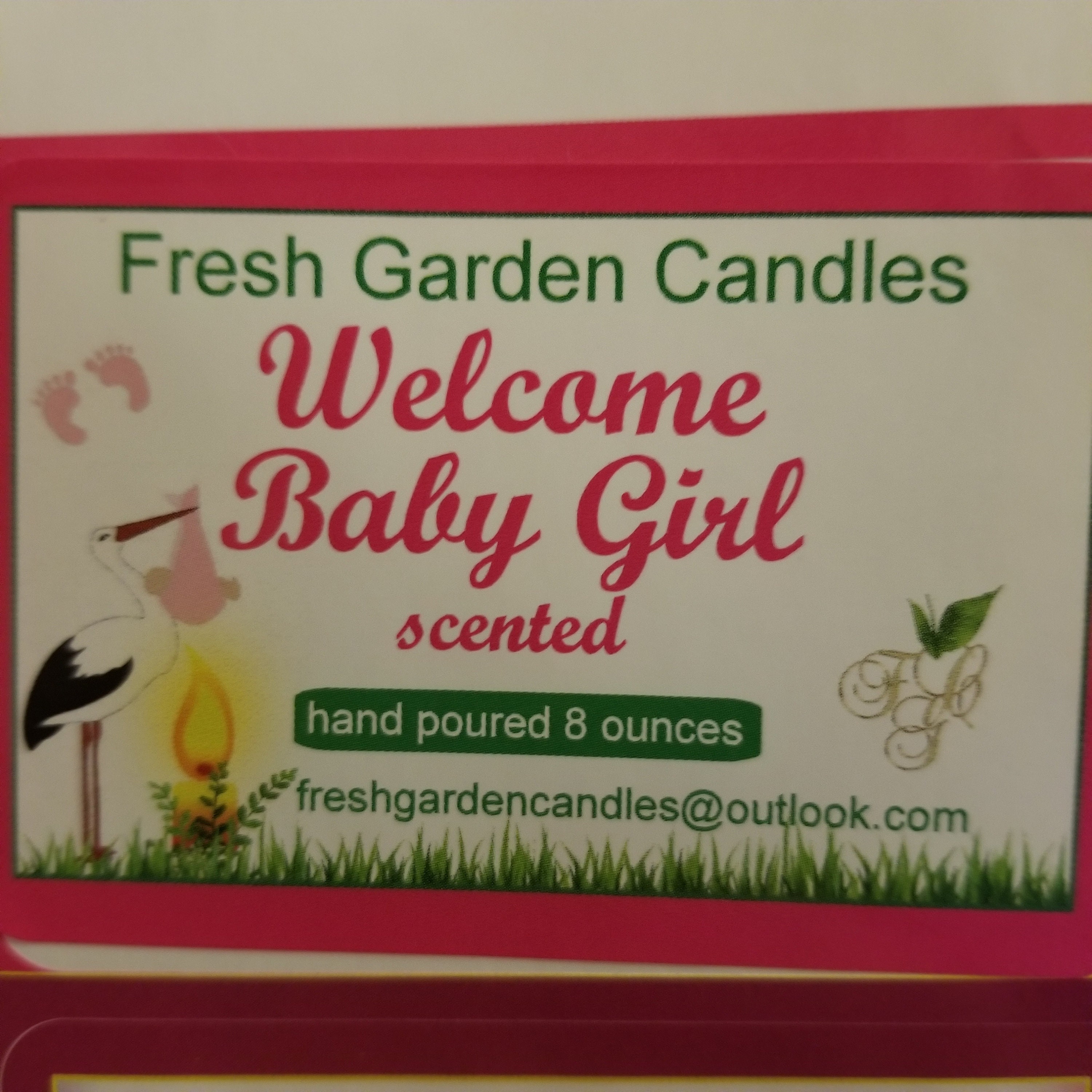 Baby Girl Pink Scented Candle/fun Baby Girl Gift/happy for New Mom Gift