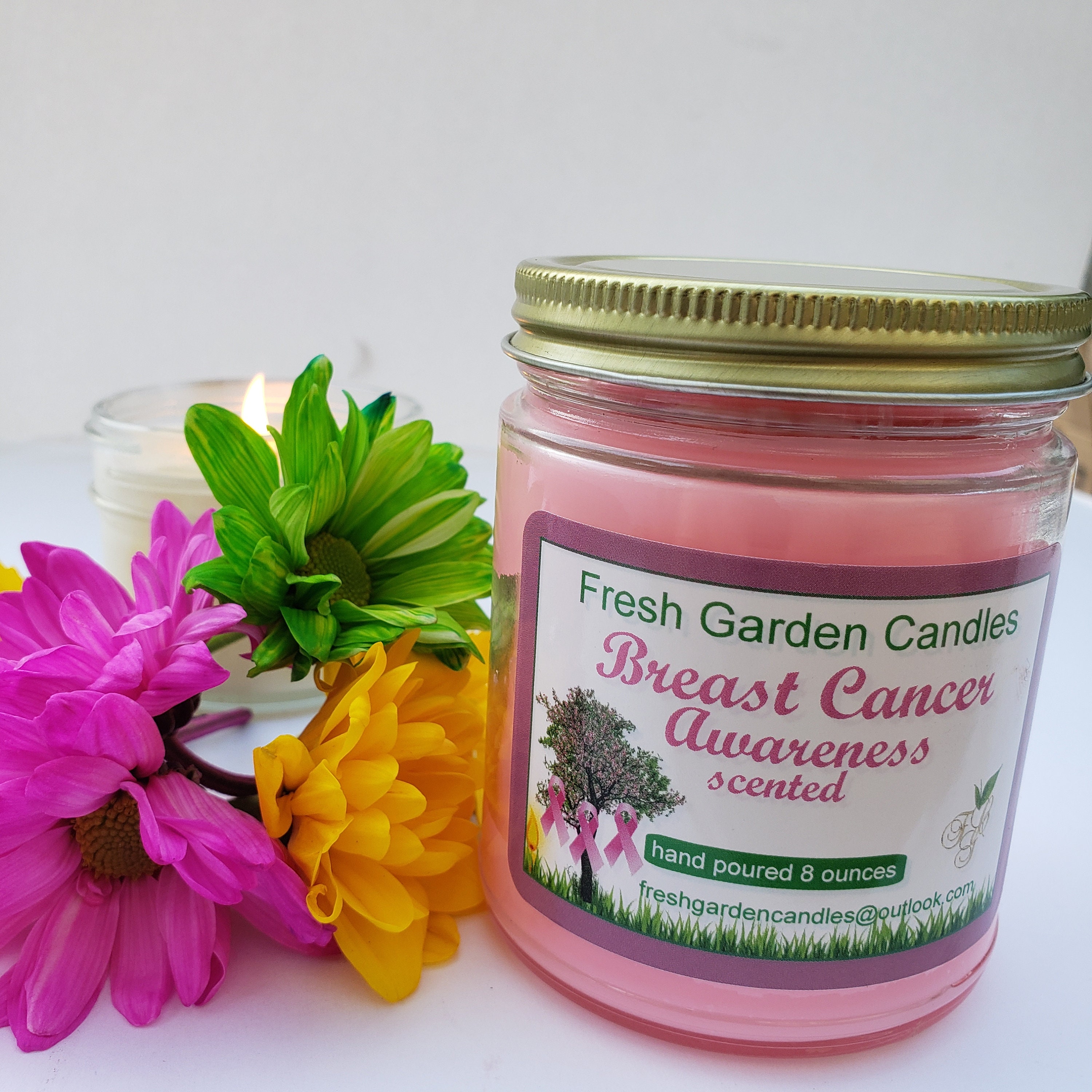 Breast Cancer Awareness scented candle/Hope for future/October cancer