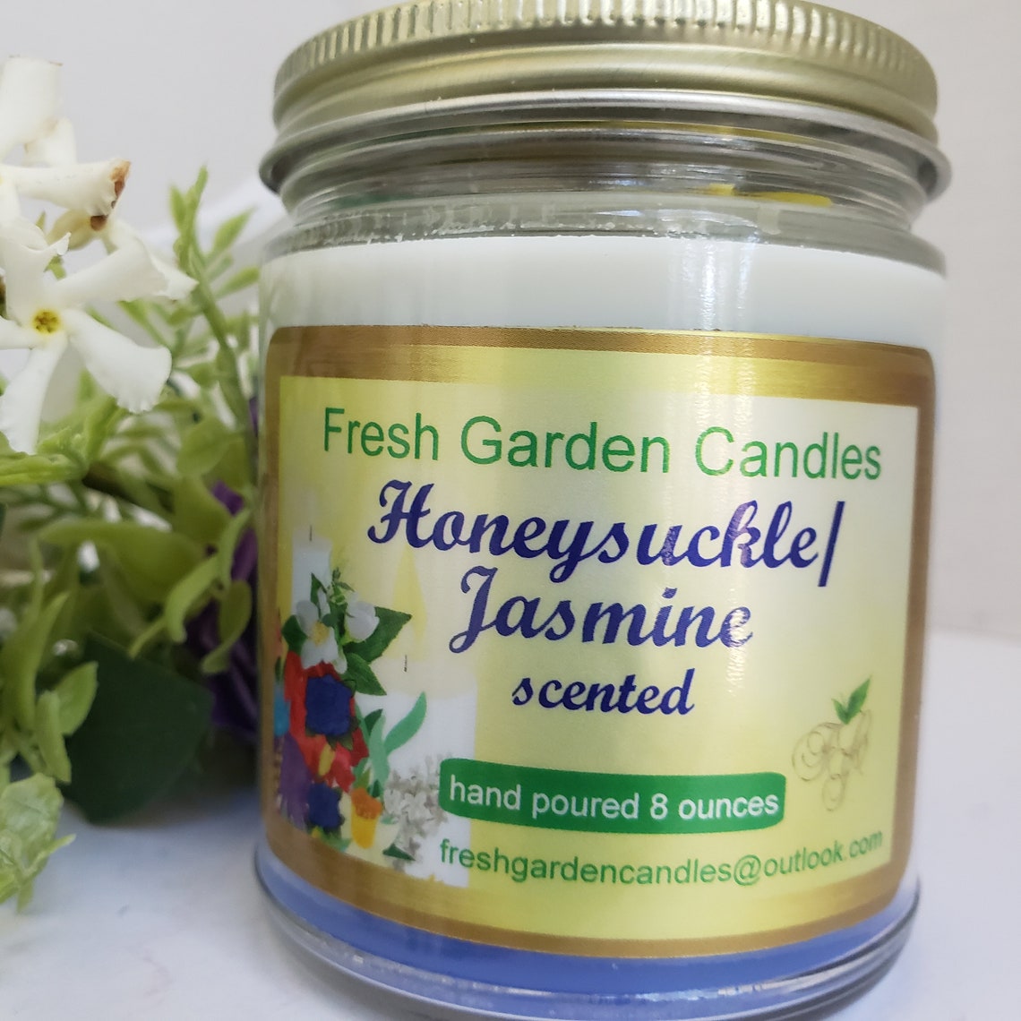 Honeysuckle and Jasmine Scented Candle/ Jasmine Gift/scented
