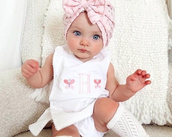 Embroidered Baby Outfit: Personalized Cotton Top & Bloomers Set