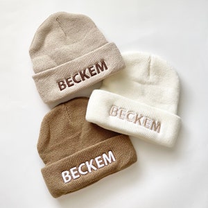 Personalized embroidered baby beanies