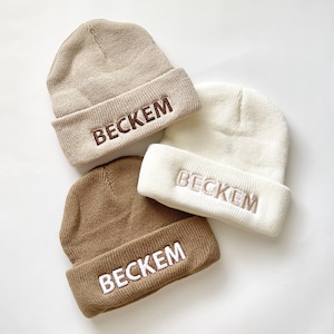 Embroidered Baby Beanie Hat, Personalized Hat for Babies, Kids Name Hat, Hat with Monogram, Fall Winter Outerwear, Unisex Children&#39;s Hat