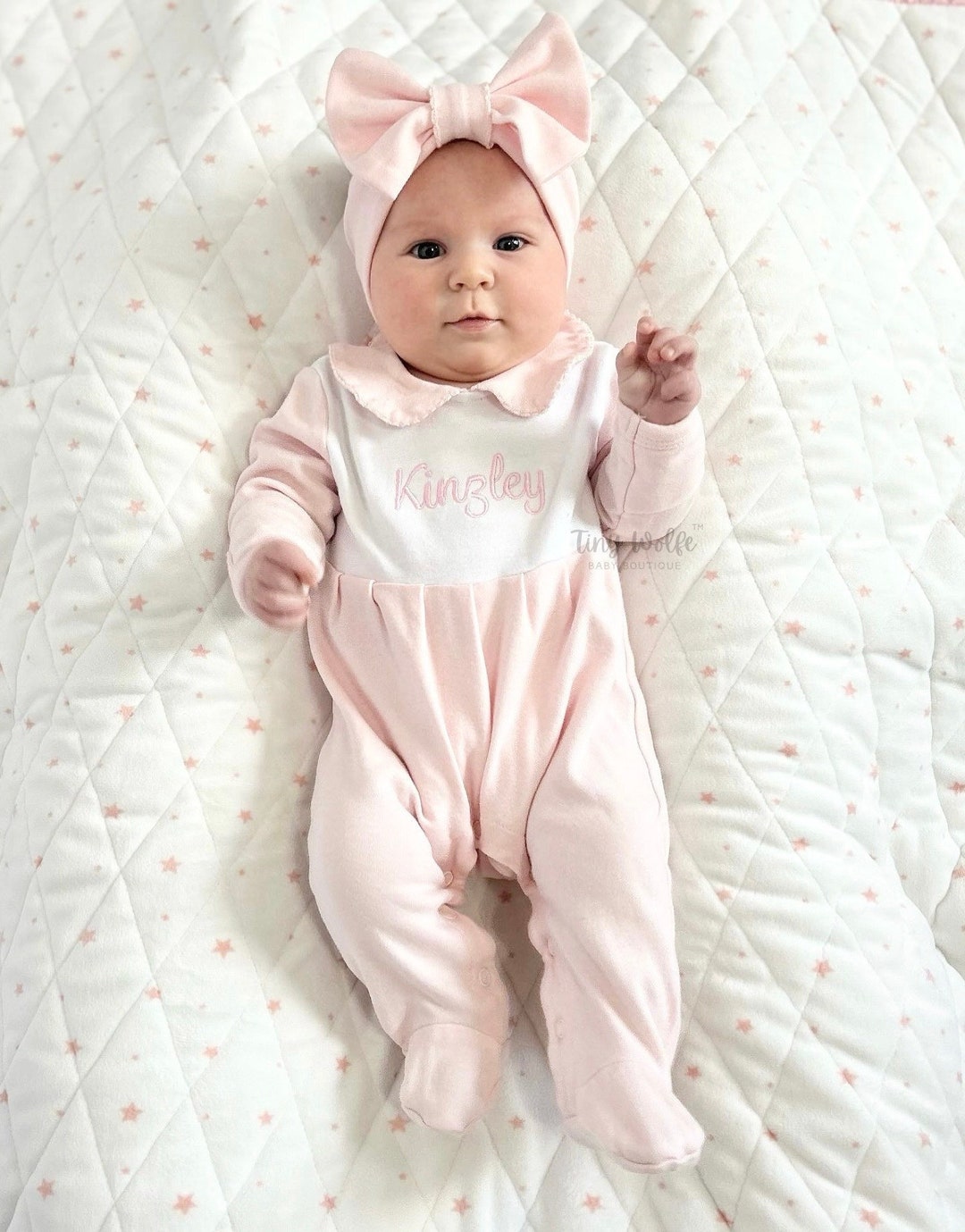 Handmade Newborn Outfit, Baby Girl Coming Home Outfit