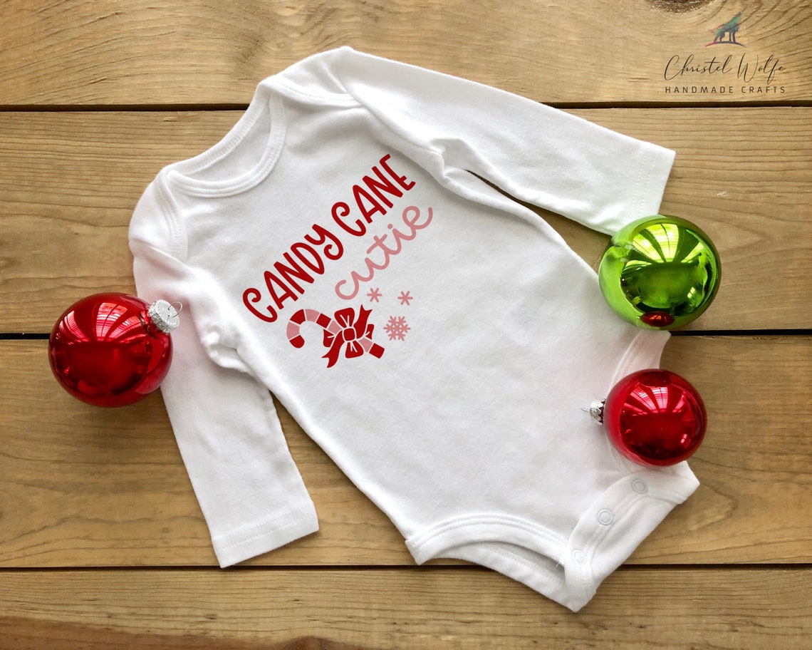 Candy Cane Cutie Bodysuit Christmas Onesies® Cute Winter Etsy