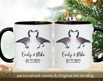 Canada Goose Couple Mug, Christmas Gift for Couple, Wedding Gift for Couple, Anniversary gift, Engagement Gift, Goose Mug, Newlywed Gift