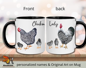Personalized Chicken Mug, Hen Mug, Mothers Day Gift, Bird Mug, Grandma Gift, Bird Lover, Chicken Lover Gift, Gift For Mom, Farm Animals Mug