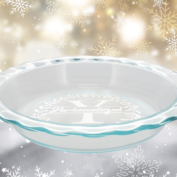 Etched Pyrex Pie Dish