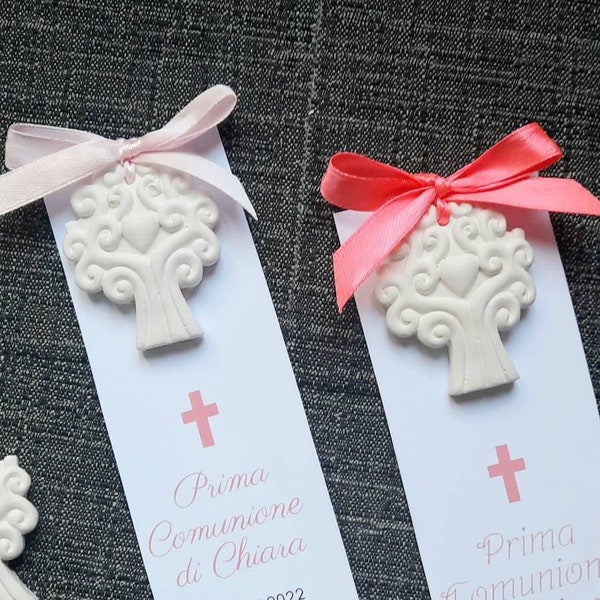 Communion bookmark with scented chalk tree of life placeholder favor