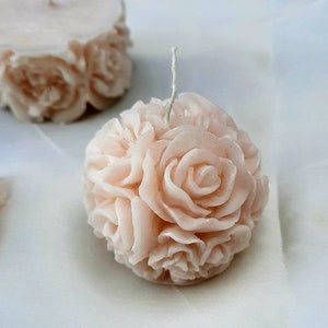 Small sphere candles, scented roses in palm wax, placeholder, wedding favor