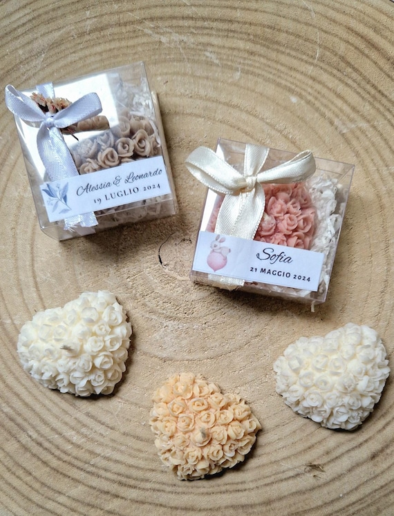 36 Mini Candele Profumate In Cera D'Api E Soia | Fragranze Fico & Pera E Legno Di Salvia | Verde