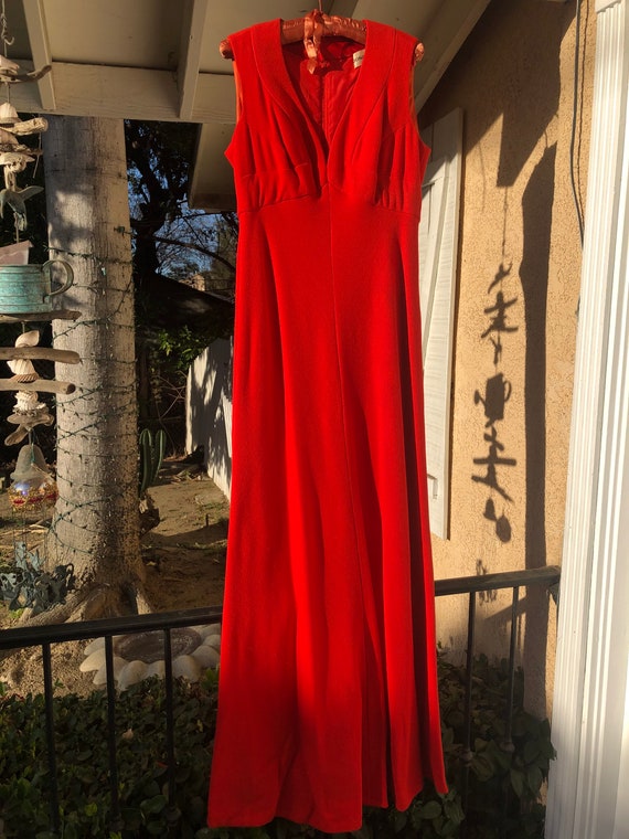 Vintage Donald Brooks cherry red gown