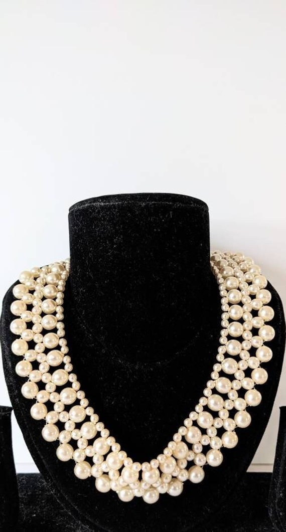 Vintage Faux Pearl Choker - image 1