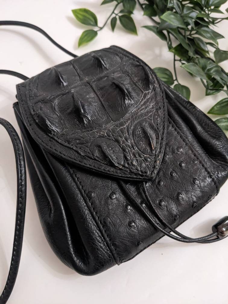 Green Ostrich Embossed Crossbody Leather Handbags Classics Bag