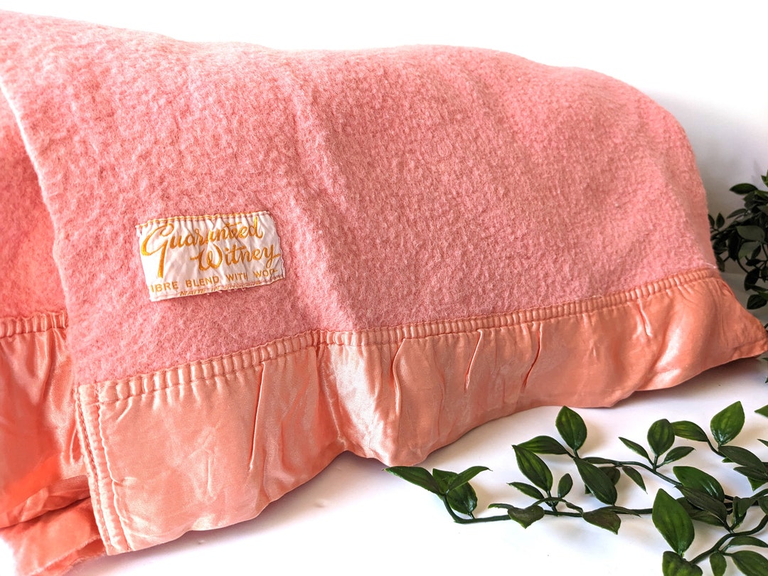 Vintage Witney Wool Coral Blanket Etsy