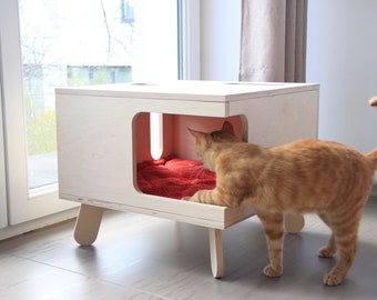 Furrrable - 2-in-1 Wohnzimmer Spielplatz für Ihre Katze, Katzenhaus, gemütliches Katzenhaus, Kaffeetisch, Katzenbett, Haus für Katze, Katzenmöbel