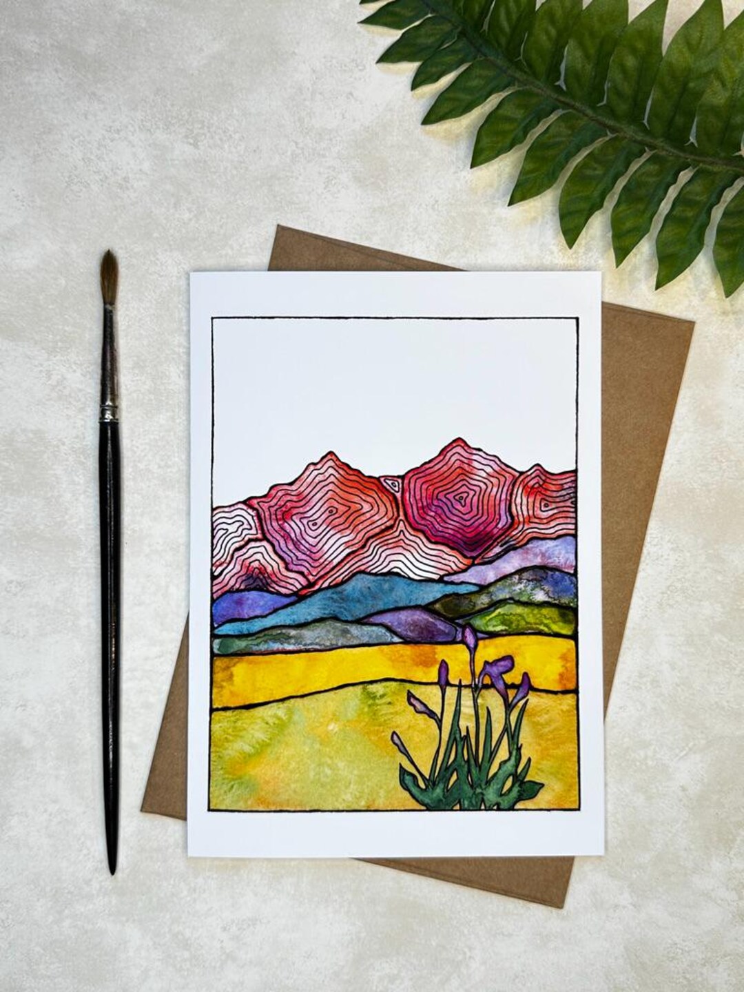 Watercolor Greeting Card – Colorado Mountain Landscape – Blank Inside ...