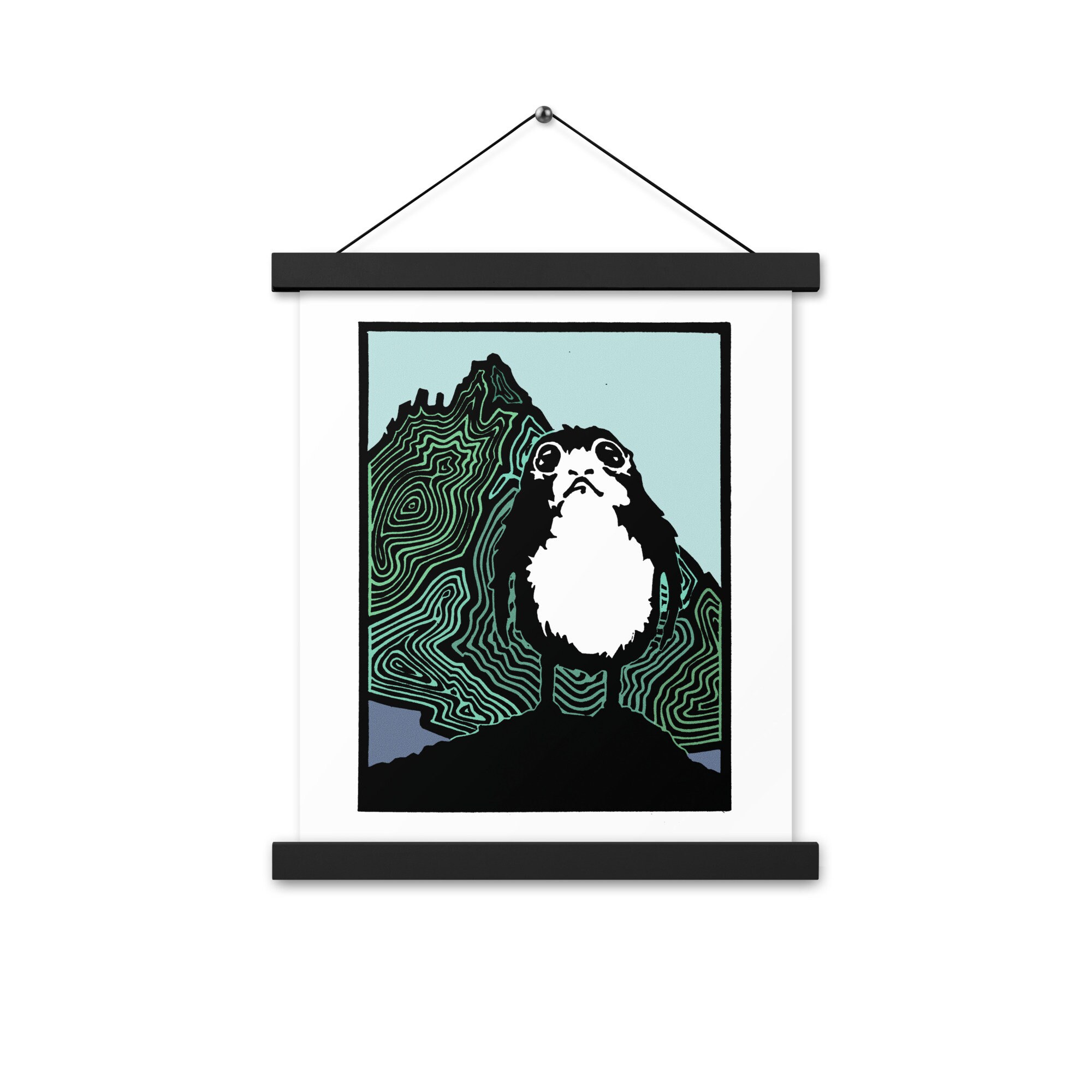 Star Wars Poster, Porg From Star Wars, Small Affordable Art, Ready to