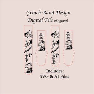 Christmas Digital Apple Watch Band File, SVG, iwatch, laser gravé, glowworge testé, silicone, personnalisé, svg