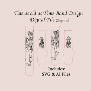 Beauty Beast DIGITAL Watchband File, SVG, Digital Cut File, Band Design, Laser Engraved, Watch Band, Unique, glowforge tested SVG,