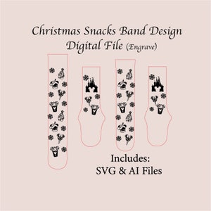 Phantasie Weihnachten Snacks Digitale Uhr Band Datei, Iwatch, digitale geschnittene Datei, Laser graviert, Glowforge getestet, einzigartig