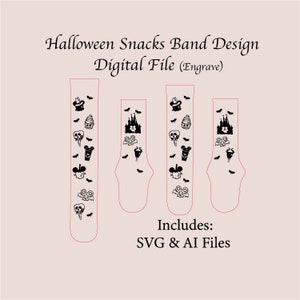 Imagination Halloween Snacks Digital Apple Watch Band File, iwatch, laser engraved, glowforge tested, silicone, personalized, svg
