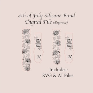 4th of July DIGITAL Watchband File, SVG, Digital Cut File, Band Design, Laser Engraved Watch Band, Unique, glowforge tested SVG,