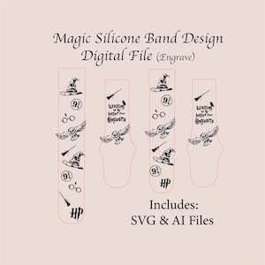 Harry Digital Smart Watch Band File, digitaal gesneden bestand, laser gegraveerd, glowforge getest, uniek, siliconen, gepersonaliseerd, aangepast, svg