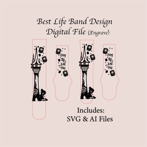Best Day Ever Watchband File, SVG, Digital Cut File, iWatch Band Design, Laser Engraved, Score, Watch Band, Unique, glowforge tested