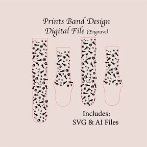 Prints Digital Band File, SVG, laser engraved, glowforge tested, silicone, personalized, svg
