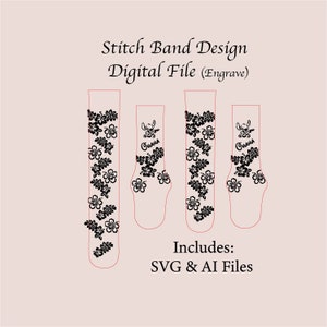 Aloha Digital Smart Watch Band File, plik cyfrowy, grawerowany laserowo, testowany przez Glow Forge, unikalny, silikonowy, spersonalizowany, niestandardowy, svg