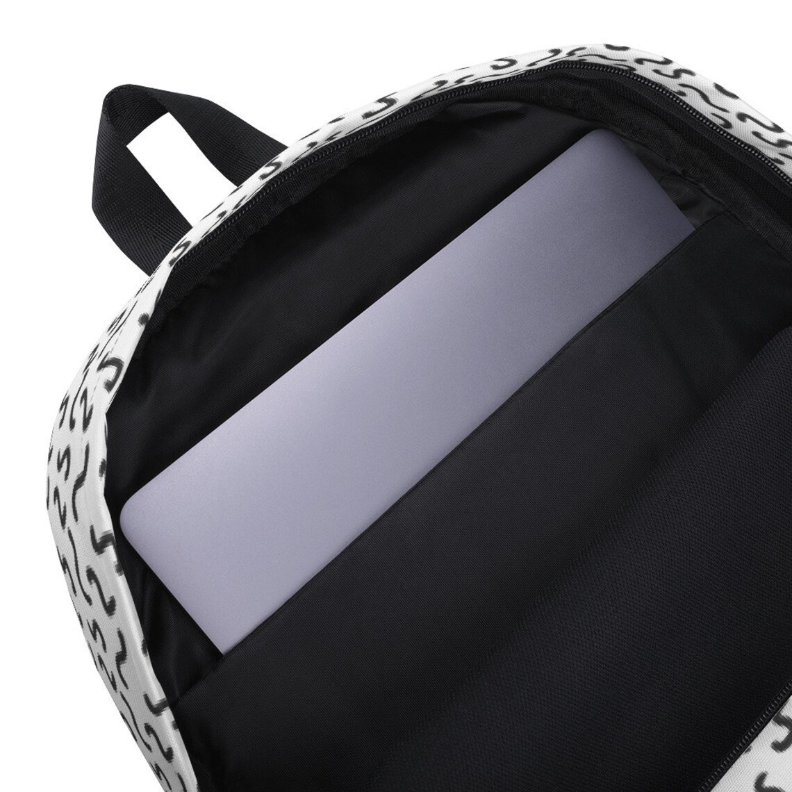 Abstract Black And White Backpack School Bag Student Bag Etsy