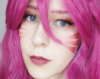 Spirit blossom Ahri Cosplay Stripes Face Tattoo LOL League of Legends