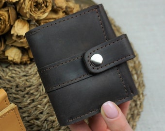 Cartera de cuero para mujer Cartera de cuero para mujer Cartera de cuero para mujer Cartera de cuero pequeña Cartera de cuero Trifold