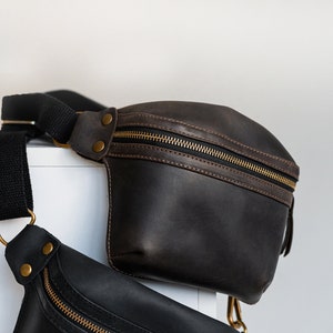 Sac banane vintage en cuir pour femme. Sac à bandoulière en cuir pour ventre. Sac banane en cuir avec ceinture, petit sac à main unisexe