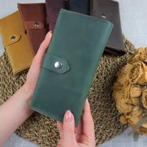 Cartera de piel para mujer. Cartera vintage de cuero para mujer. Cartera de cuero para ella. Pequeña cartera linda minimalista.