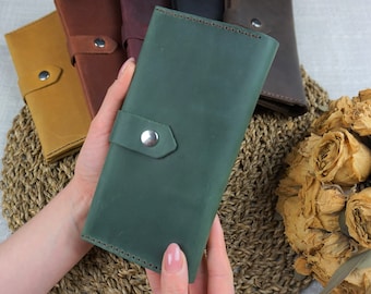 Leder Portemonnaie Damen Leder Vintage Geldbörse für Frauen . Leder Geldbeutel für Sie. Kleine minimalistische Geldbörse.