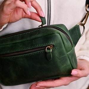 Leder Bauchtasche für Männer Crossbody Bauchtasche Vintage Leder Gürteltasche für Männer Gürteltasche Leder Gürteltasche Männer Festival Hüfttasche minimalistisch