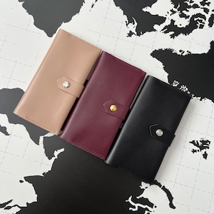 Cartera de mujer de cuero minimalista, Cartera vintage de cuero, Cartera linda minimalista pequeña, Cartera de mujer personalizada, Regalo de mujer