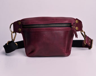 Leather Fanny pack Women Festival Vintage Belly Bag Leather Festival bag Small waist bag Unisex Small Handbag Leather belt bag women hip bag
