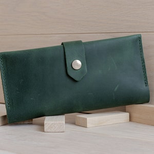 Cartera Vintage De Piel Para Mujer. Cartera de piel para ella. Cartera linda minimalista pequeña. Cartera de piel mujer