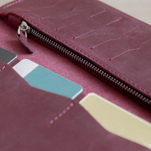 Cartera vintage de cuero para mujeres. Cartera de cuero para ella. Pequeña billetera linda minimalista. Cartera de cuero mujer