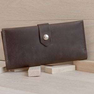 Cartera vintage de cuero para mujeres. Cartera de cuero para ella. Pequeña billetera linda minimalista. Cartera de cuero mujer